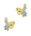 ฺBeautiful Opal with CZ Silver Stud Earring STS-6242